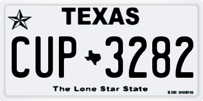 TX license plate CUP3282