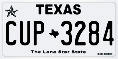 TX license plate CUP3284