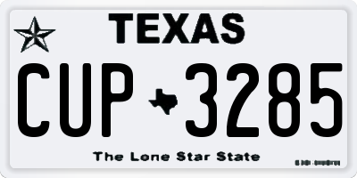 TX license plate CUP3285