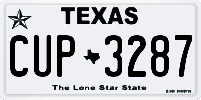 TX license plate CUP3287