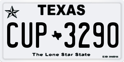 TX license plate CUP3290