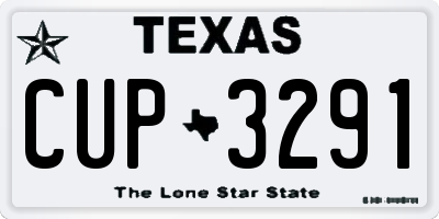 TX license plate CUP3291