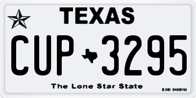 TX license plate CUP3295