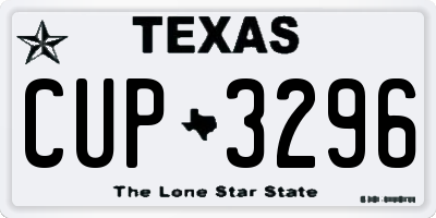 TX license plate CUP3296