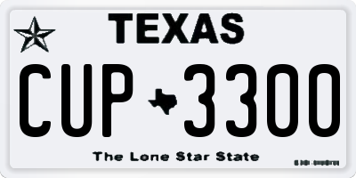 TX license plate CUP3300