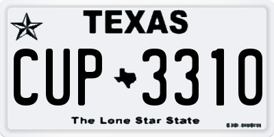 TX license plate CUP3310