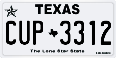 TX license plate CUP3312