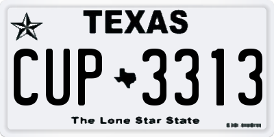 TX license plate CUP3313