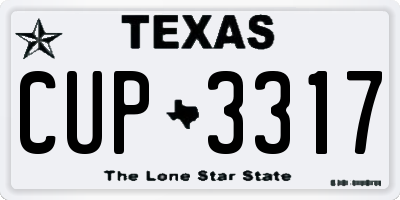 TX license plate CUP3317