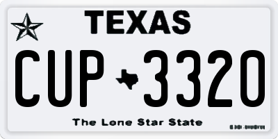 TX license plate CUP3320