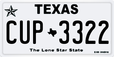TX license plate CUP3322