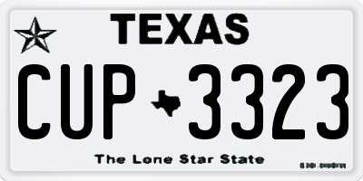 TX license plate CUP3323