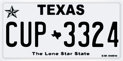 TX license plate CUP3324