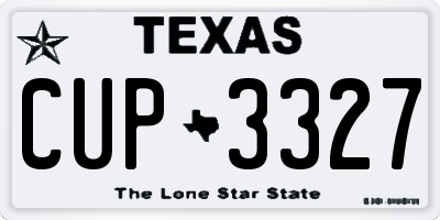 TX license plate CUP3327