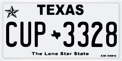 TX license plate CUP3328