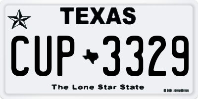 TX license plate CUP3329