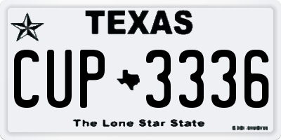 TX license plate CUP3336