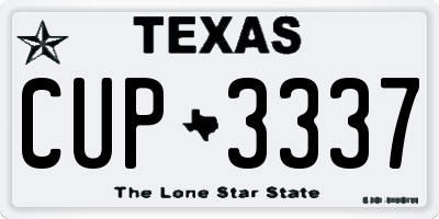 TX license plate CUP3337