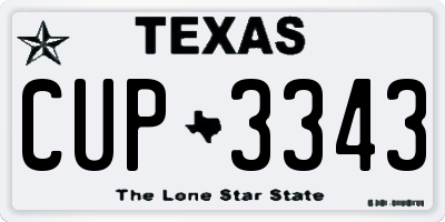 TX license plate CUP3343