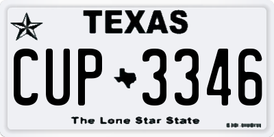 TX license plate CUP3346