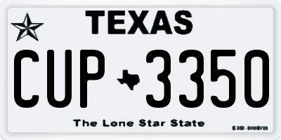 TX license plate CUP3350
