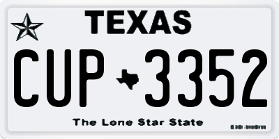 TX license plate CUP3352