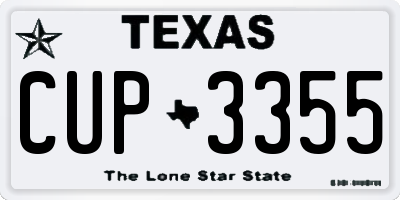 TX license plate CUP3355