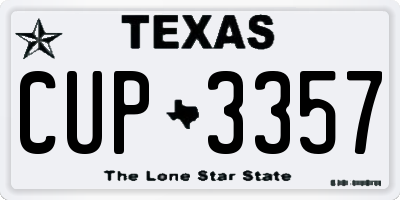 TX license plate CUP3357