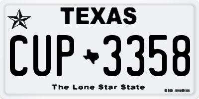 TX license plate CUP3358