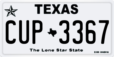 TX license plate CUP3367