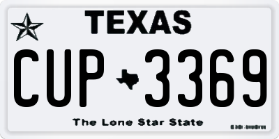 TX license plate CUP3369