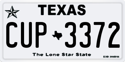 TX license plate CUP3372