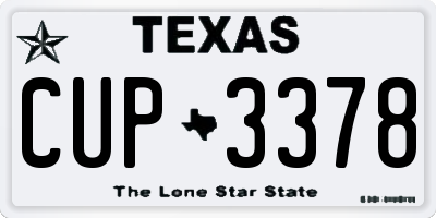 TX license plate CUP3378