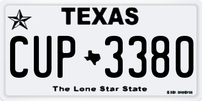 TX license plate CUP3380