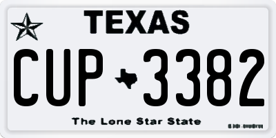 TX license plate CUP3382