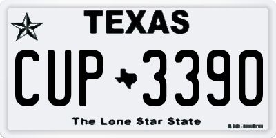 TX license plate CUP3390