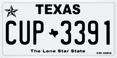 TX license plate CUP3391