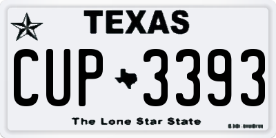 TX license plate CUP3393