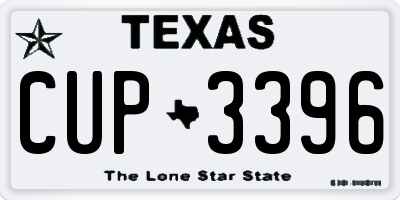 TX license plate CUP3396