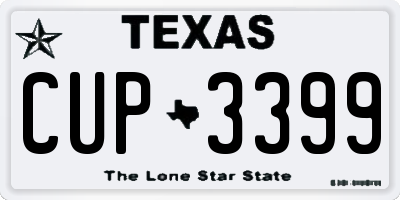 TX license plate CUP3399
