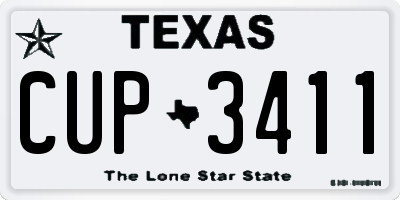 TX license plate CUP3411
