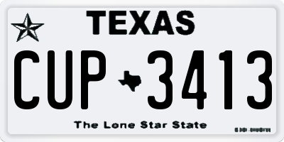 TX license plate CUP3413