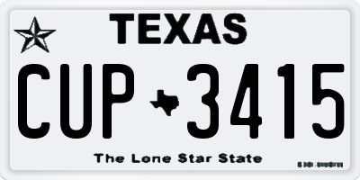 TX license plate CUP3415