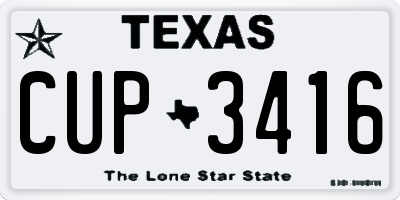 TX license plate CUP3416