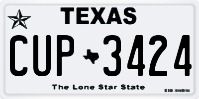 TX license plate CUP3424
