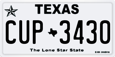 TX license plate CUP3430