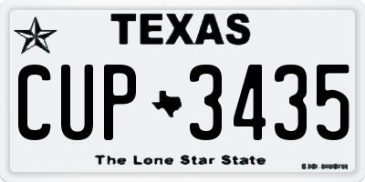 TX license plate CUP3435