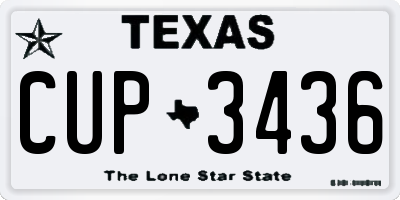TX license plate CUP3436