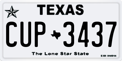 TX license plate CUP3437