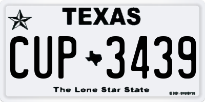 TX license plate CUP3439